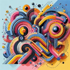 colorful abstract art poster with geometric shapes (34)